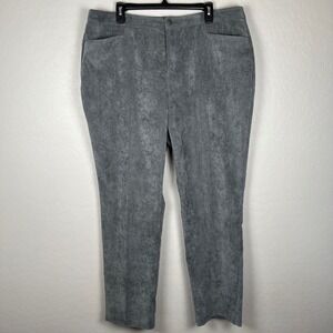CJ Banks Corduroy Pants Womens 18W Gray Textured Straight Leg Stretch